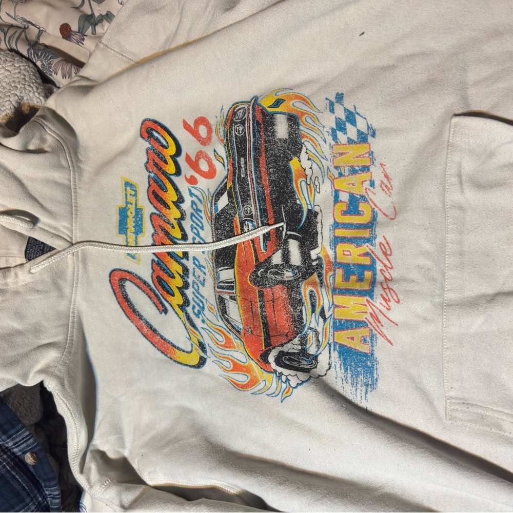 Men's Camaro Graphic Hoodie in Cream